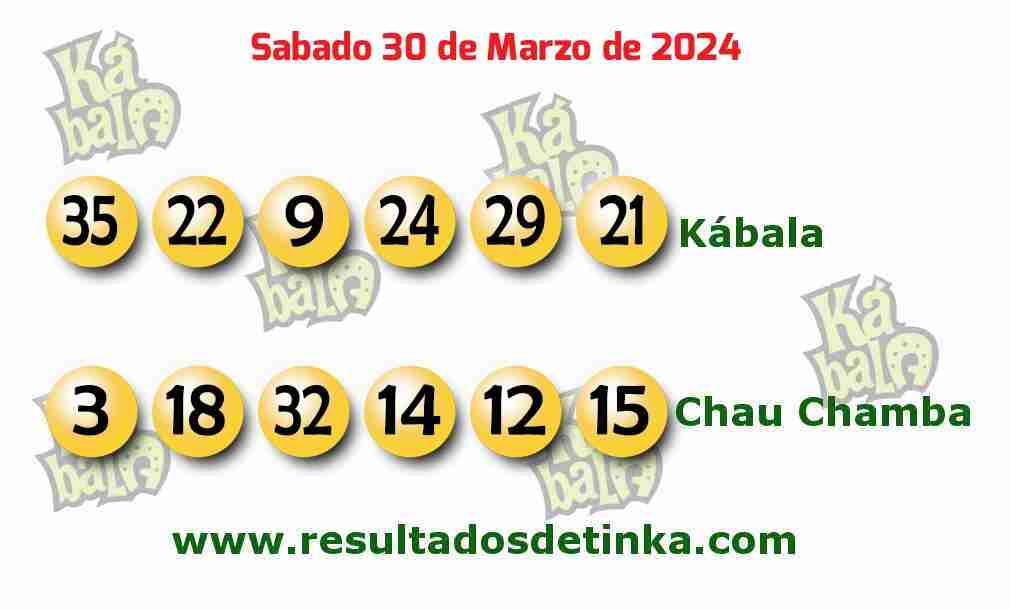 Kábala del Sábado 30 de Marzo de 2024