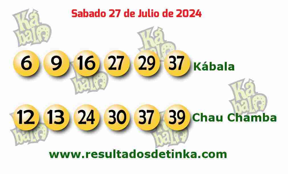 Kábala del Sábado 27 de Julio de 2024