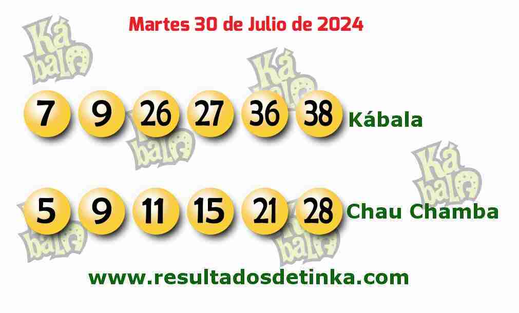 Kábala del Martes 30 de Julio de 2024