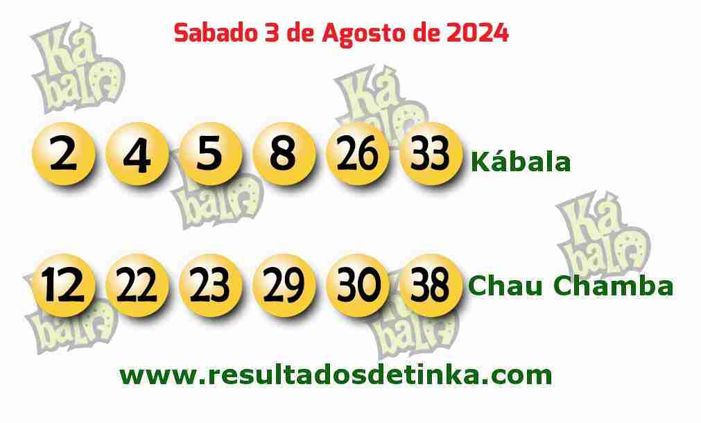 Kábala del Sábado 3 de Agosto de 2024