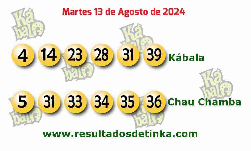 Kábala del Martes 13 de Agosto de 2024