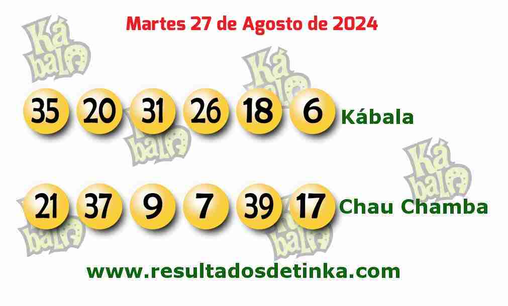 Kábala del Martes 27 de Agosto de 2024