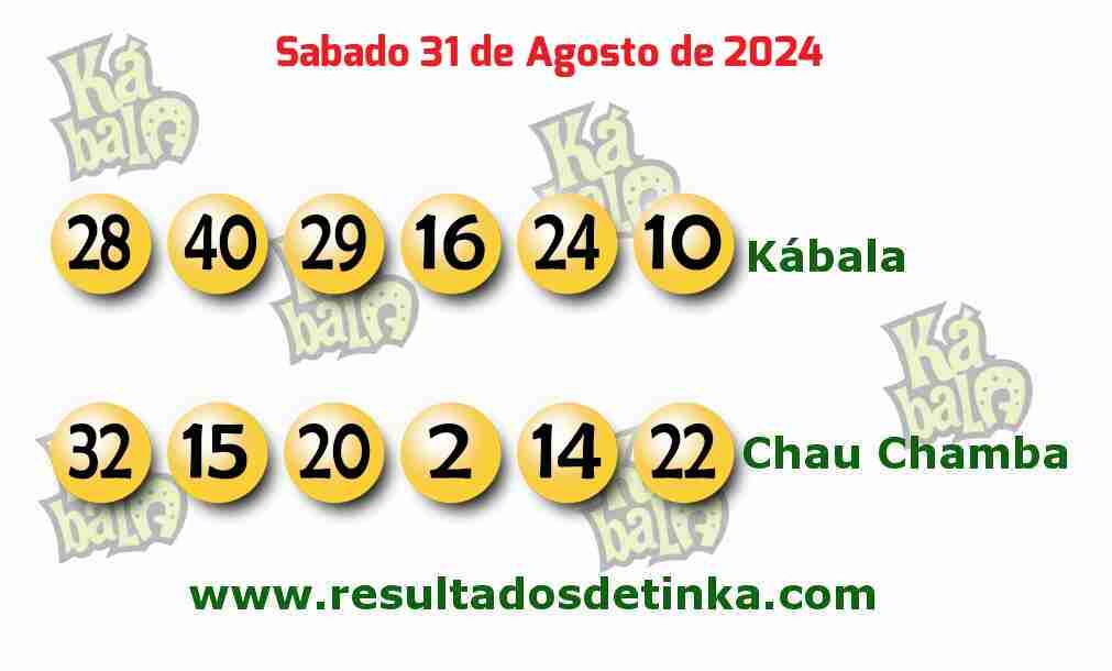 Kábala del Sábado 31 de Agosto de 2024