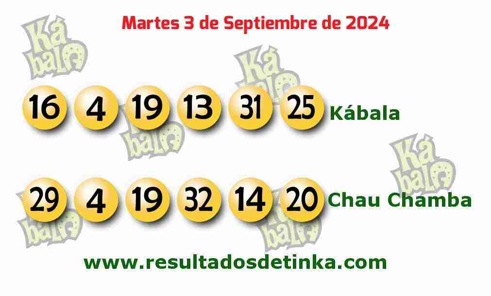 Kábala del Martes 3 de Septiembre de 2024