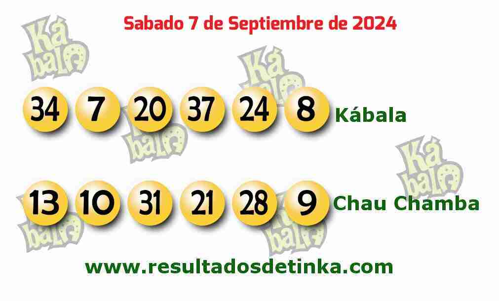 Kábala del Sábado 7 de Septiembre de 2024