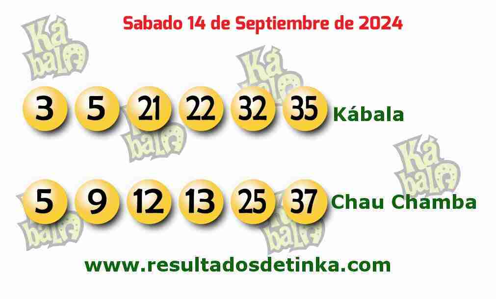 Kábala del Sábado 14 de Septiembre de 2024