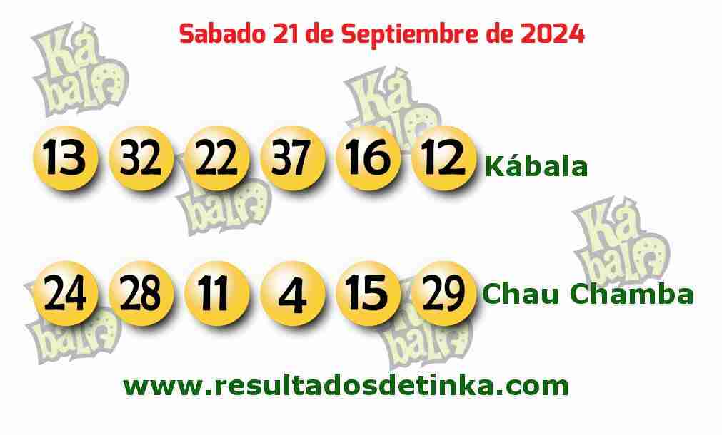 Kábala del Sábado 21 de Septiembre de 2024