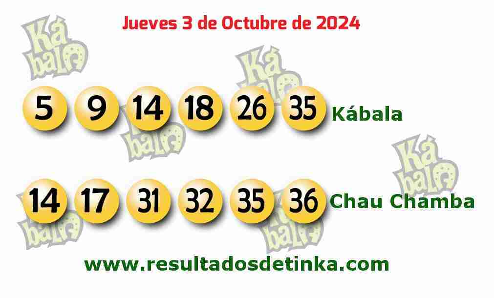 Kábala del Jueves 3 de Octubre de 2024