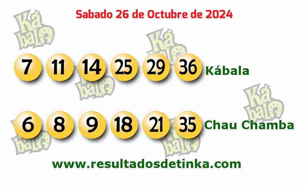 Kábala del Sábado 26 de Octubre de 2024