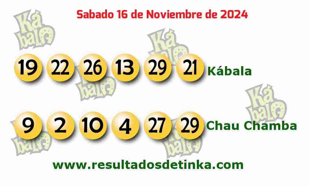 Kábala del Sábado 16 de Noviembre de 2024