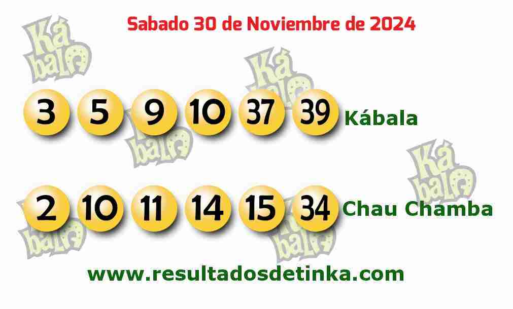 Kábala del Sábado 30 de Noviembre de 2024