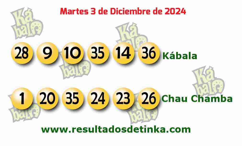 Kábala del Martes 3 de Diciembre de 2024