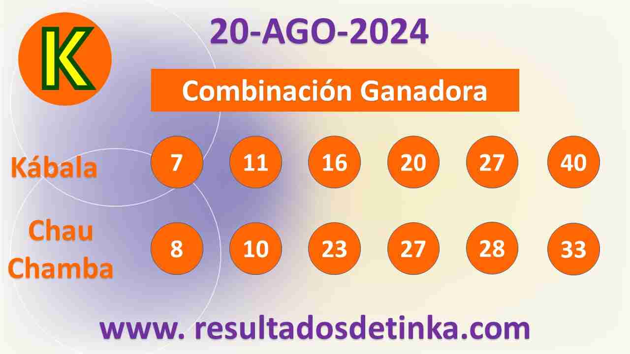 Kábala del Martes 20 de Agosto de 2024