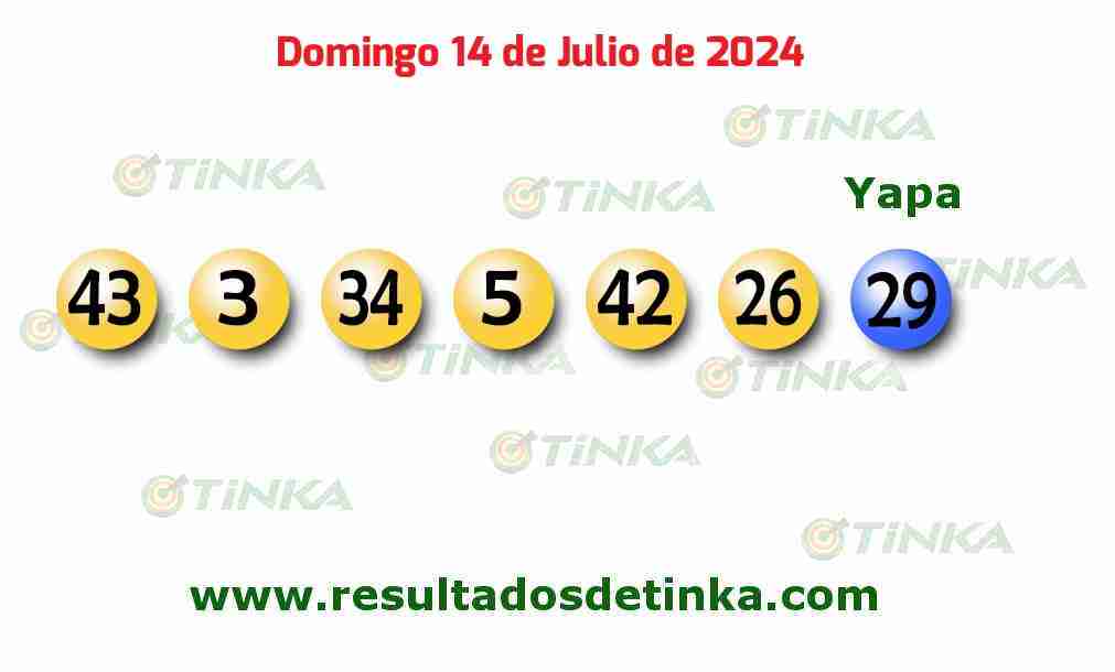 Tinka del Domingo 14 de Julio de 2024