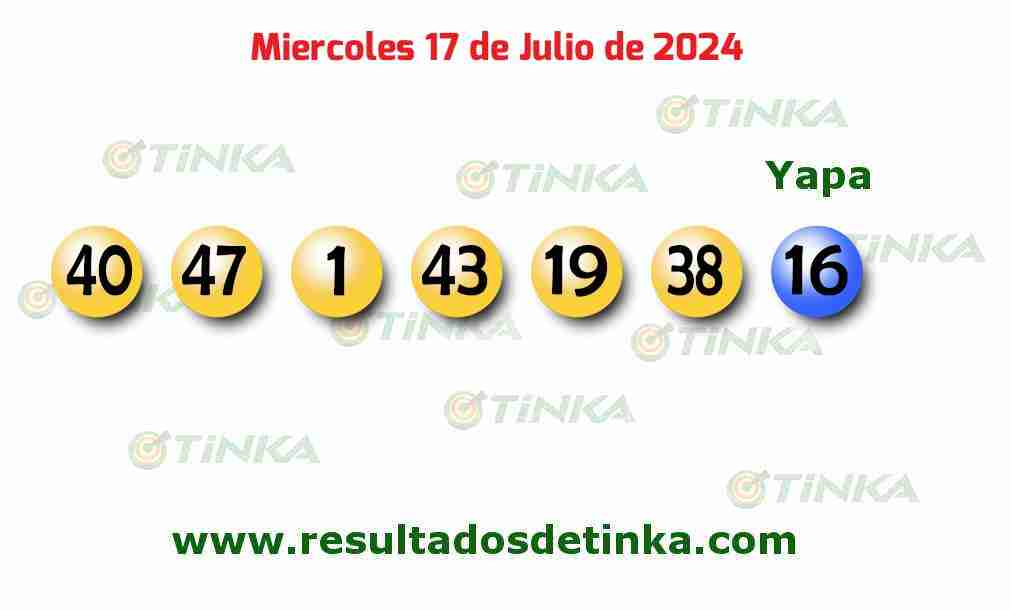 Tinka del Miércoles 17 de Julio de 2024