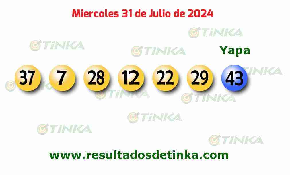 Tinka del Miércoles 31 de Julio de 2024