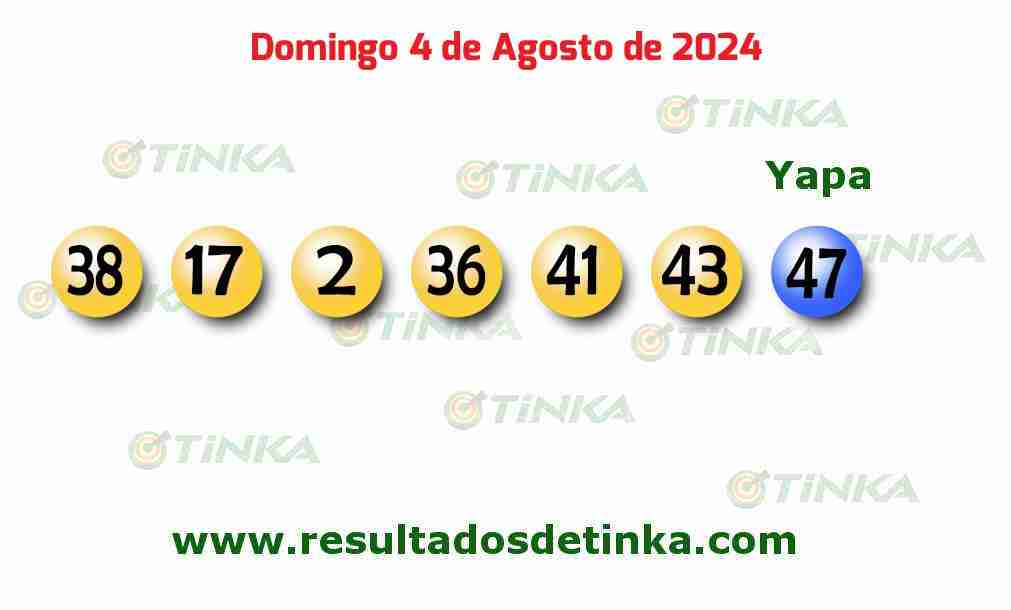 Tinka del Domingo 4 de Agosto de 2024