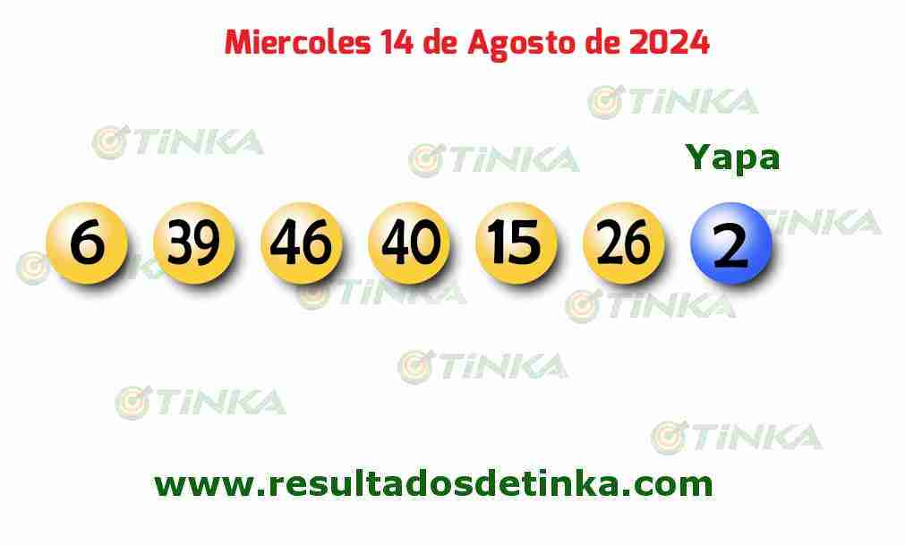 Tinka del Miércoles 14 de Agosto de 2024