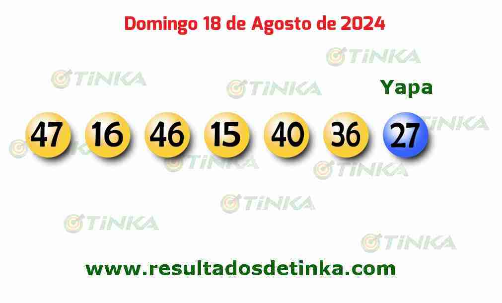 Tinka del Domingo 18 de Agosto de 2024