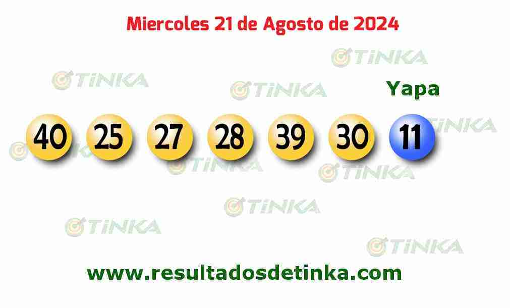 Tinka del Miércoles 21 de Agosto de 2024