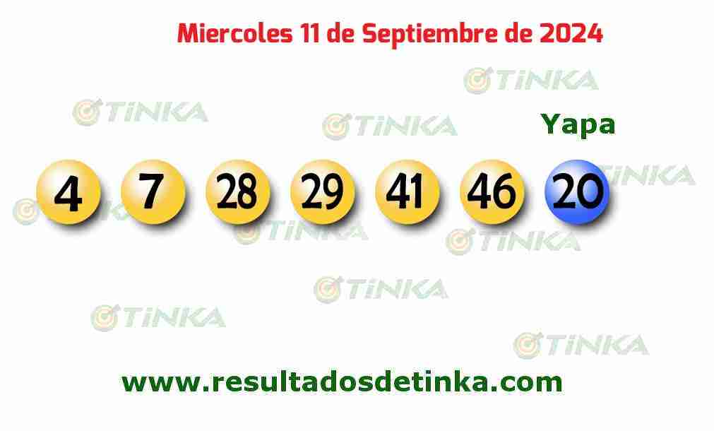 Tinka del Miércoles 11 de Septiembre de 2024