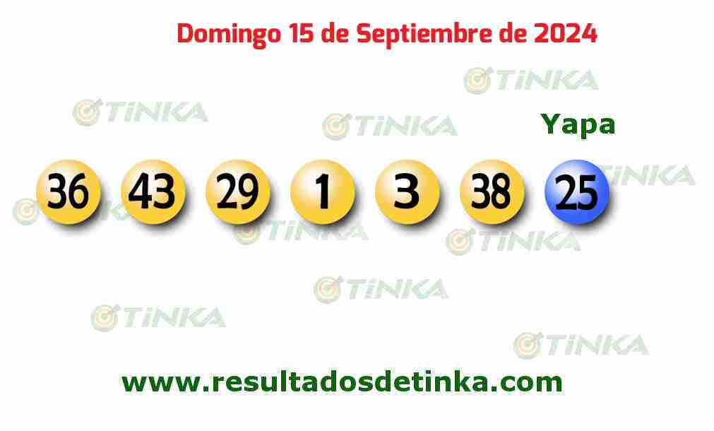 Tinka del Domingo 15 de Septiembre de 2024