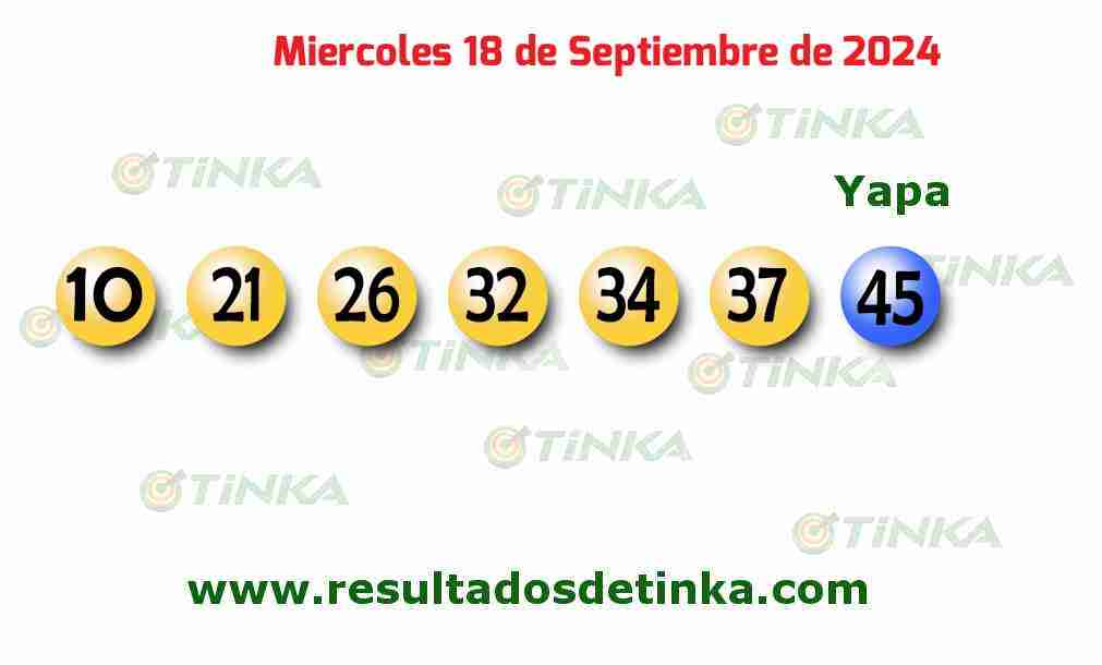 Tinka del Miércoles 18 de Septiembre de 2024