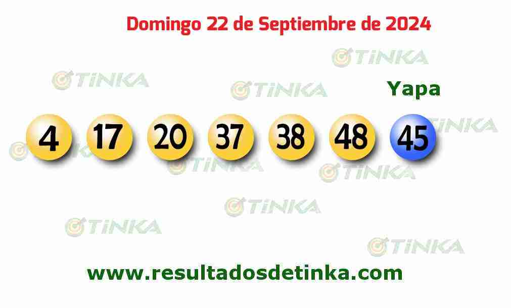 Tinka del Domingo 22 de Septiembre de 2024