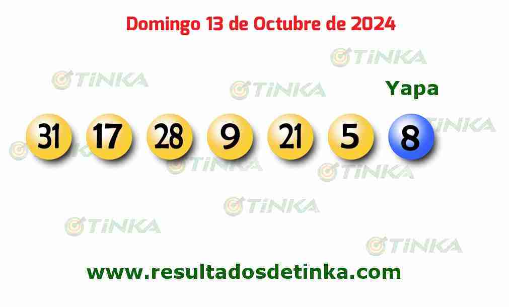 Tinka del Domingo 13 de Octubre de 2024