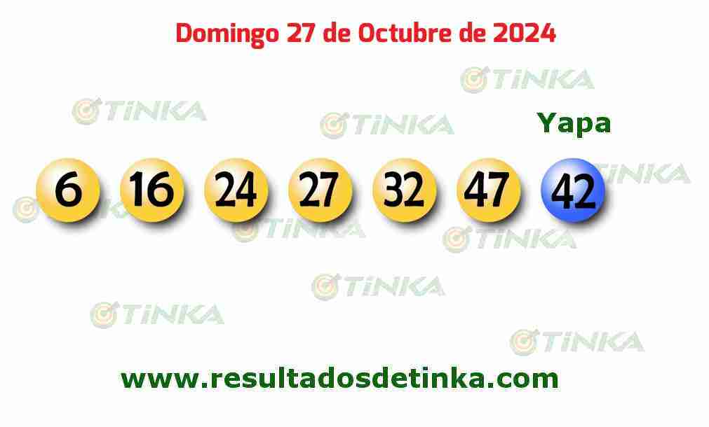 Tinka del Domingo 27 de Octubre de 2024