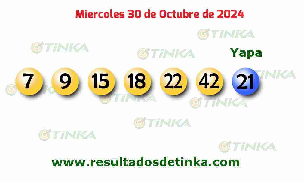 Tinka del Miércoles 30 de Octubre de 2024