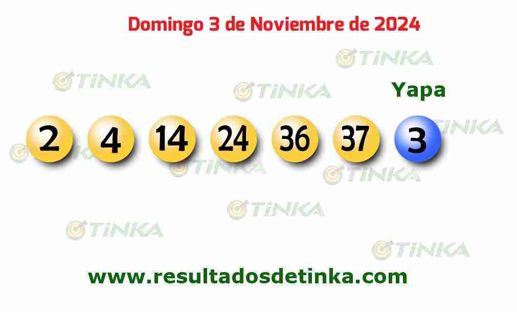 Tinka del Domingo 3 de Noviembre de 2024