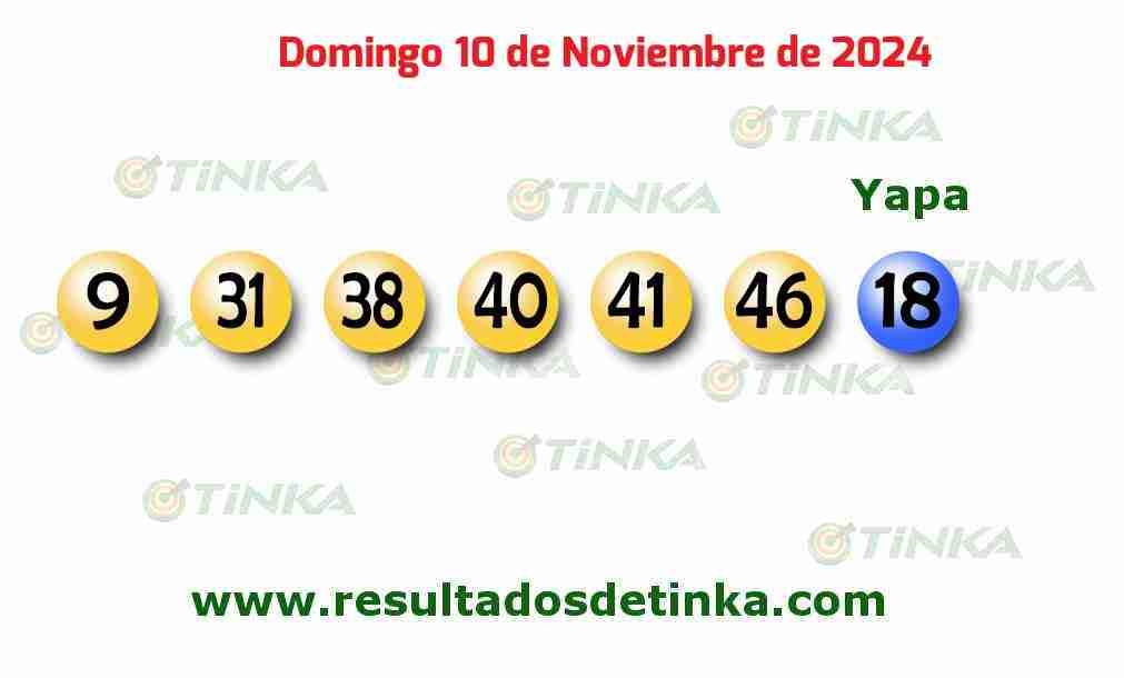 Tinka del Domingo 10 de Noviembre de 2024