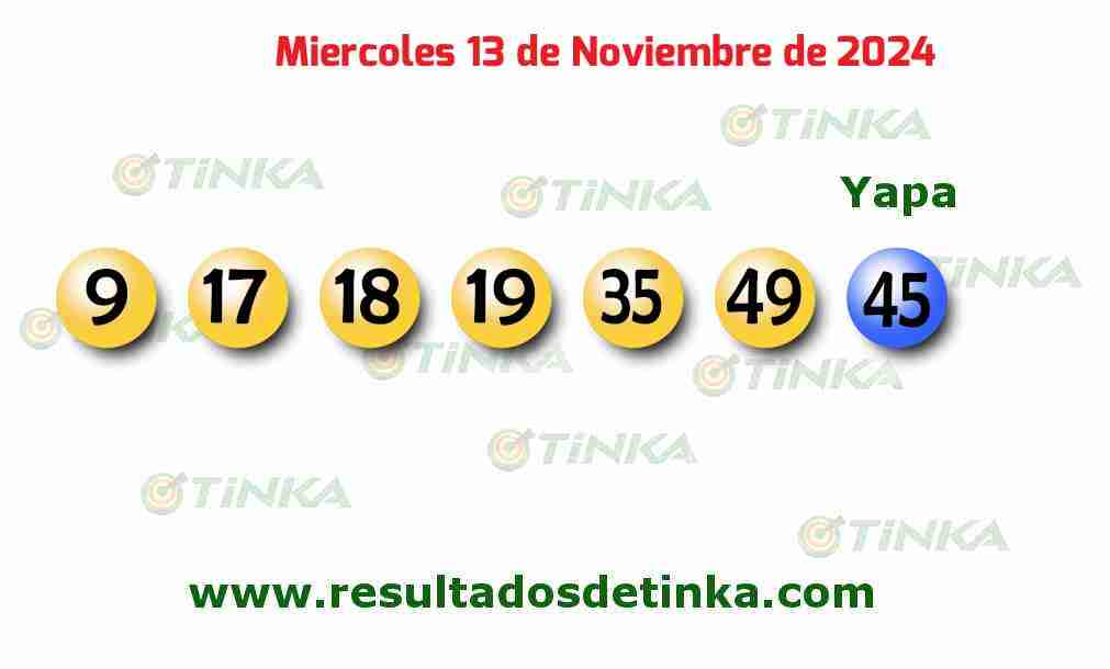 Tinka del Miércoles 13 de Noviembre de 2024