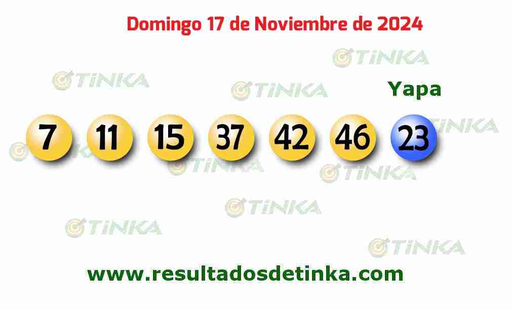 Tinka del Domingo 17 de Noviembre de 2024