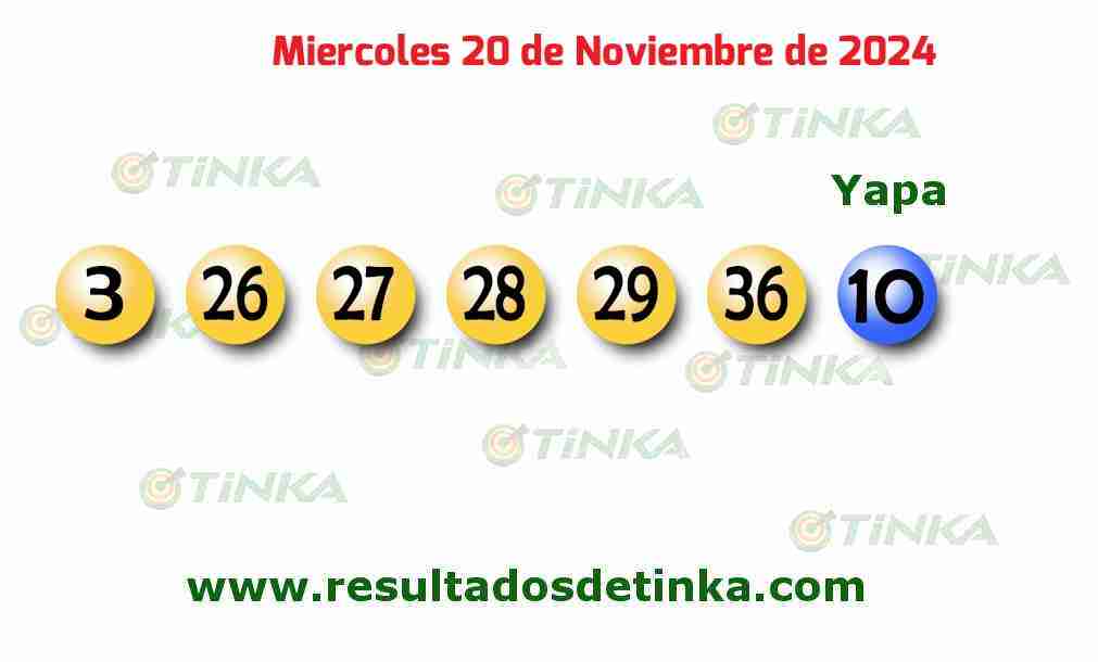 Tinka del Miércoles 20 de Noviembre de 2024