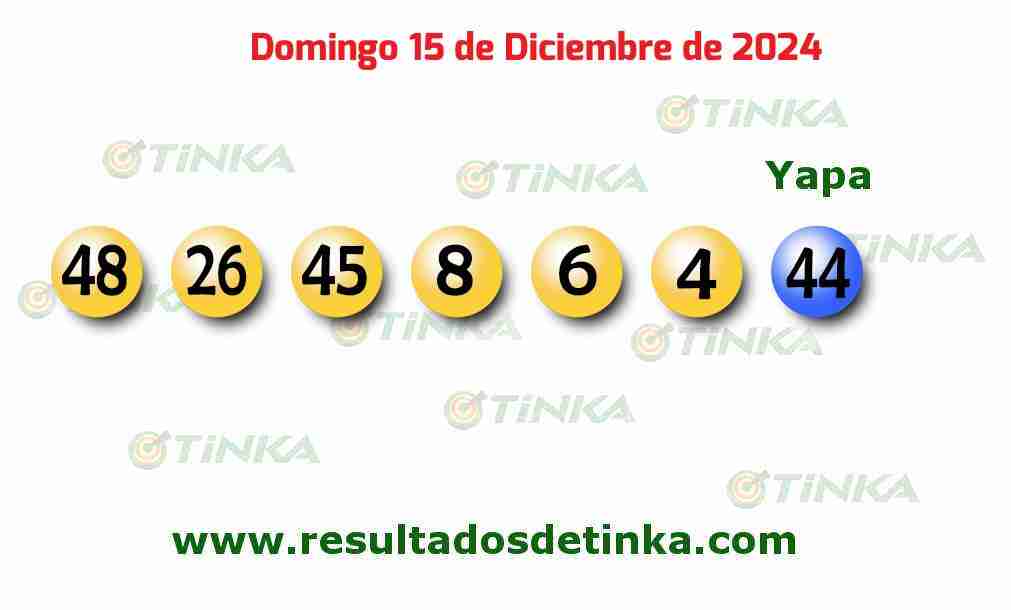 Tinka del Domingo 15 de Diciembre de 2024