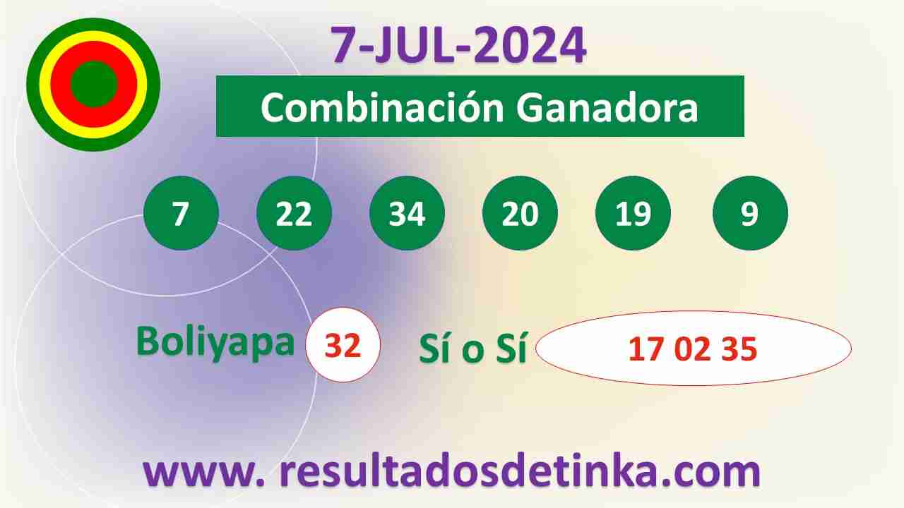 Tinka del Domingo 7 de Julio de 2024