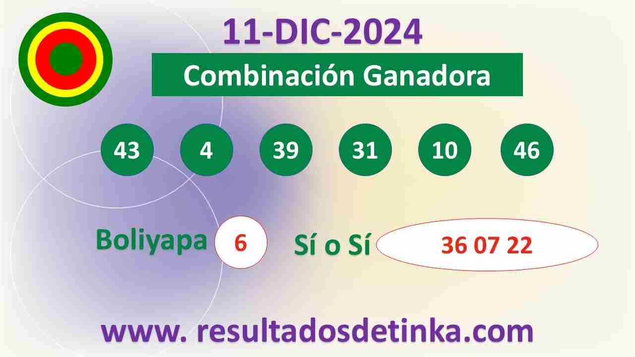 Tinka del Miércoles 11 de Diciembre de 2024