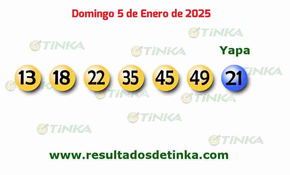 Tinka del Domingo 5 de Enero de 2025