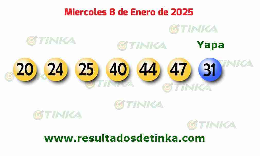 Tinka del Miércoles 8 de Enero de 2025