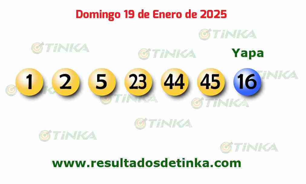 Tinka del Domingo 19 de Enero de 2025